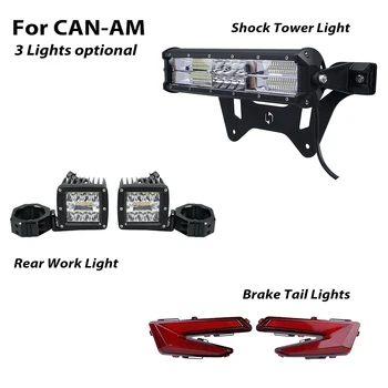 Can-Am Maverick X3 2017-2021 충격 타워용 UTV LED 조명, 후방 작업등 및 브레이크 후미등