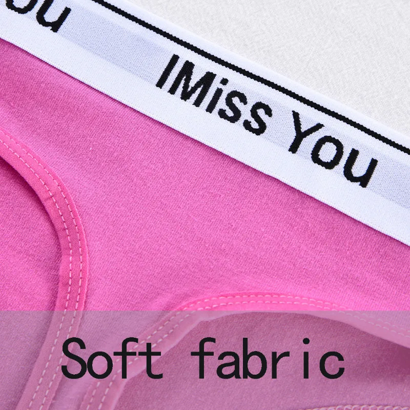 Sexy bavlněné jednoduché pruhované tenké dámské spodní prádlo pohodlné a prodyšné jedinečné písmenné provedení s nízkým pasem a bezproblémovým střihem - náhled 3