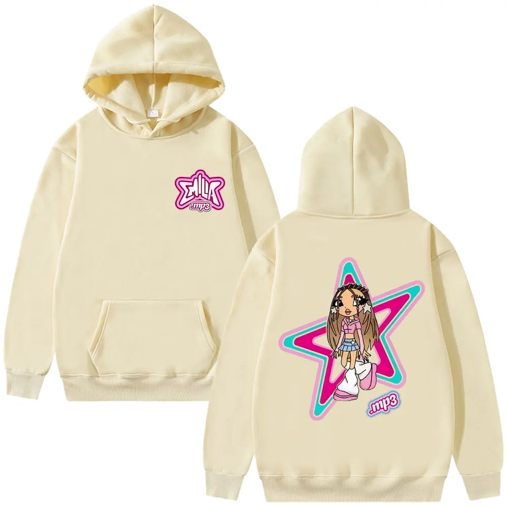 Sudadera con capucha con gráfico de dibujos animados de Singer Emilia Mernes MP3, ropa para hombres y mujeres, sudadera informal de moda, jersey de gran tamaño Unisex, sudaderas con capucha