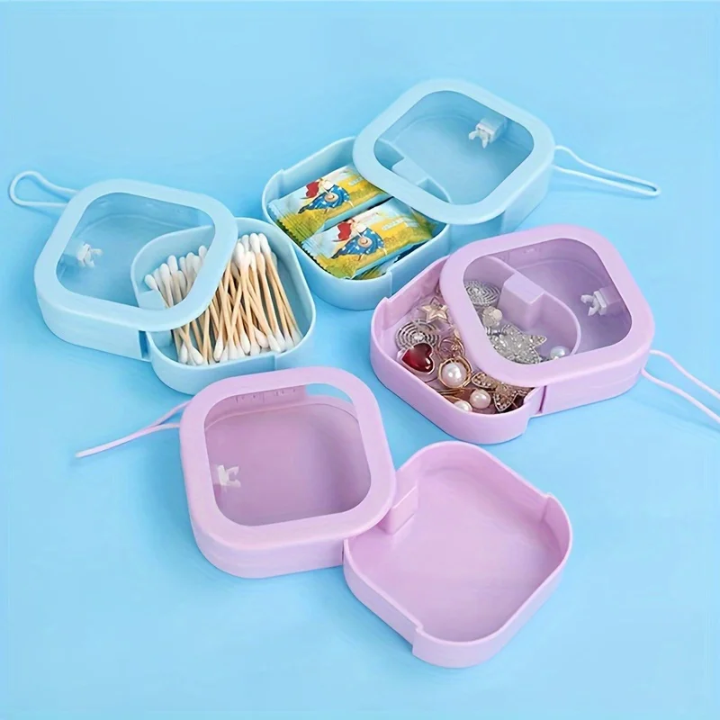 Portable Cosmetics Storage Case with Strap, Creative Storage Box for Cosmetics, Jewelry, Headphones,Travel Storage Box