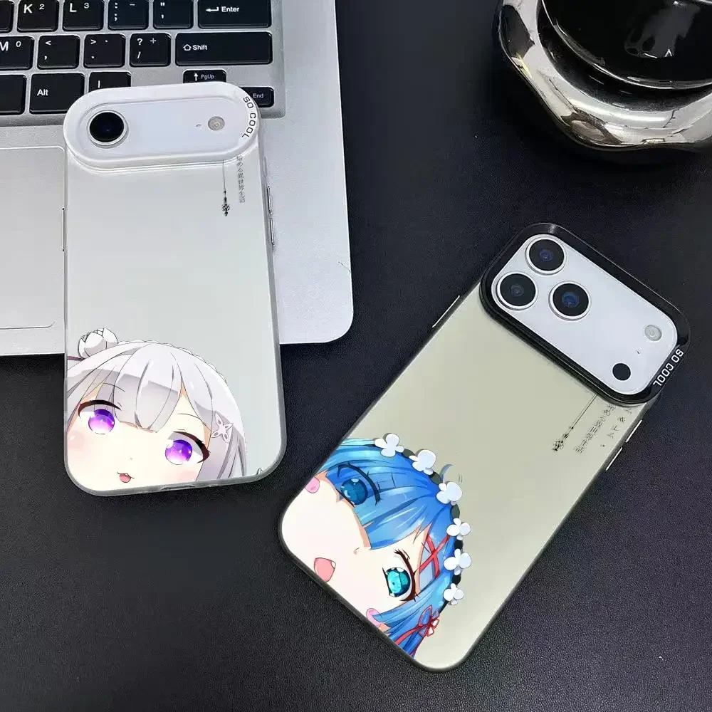Japan Anime Re Z-zeroES Custodia per telefono carina per iPhone 17 16 15 14 13 12 11 Pro Max Air Matte Laser Aurora Custodia antiurto