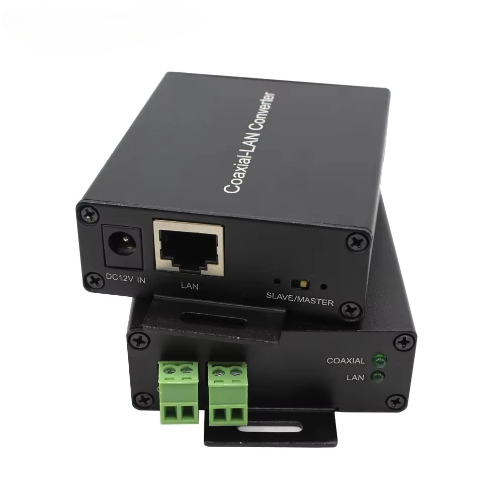 IP Ethernet over coax expander, EOC converter RJ45 to BNC from main, UTP to coax 0-1.5 km with DC12V power supply