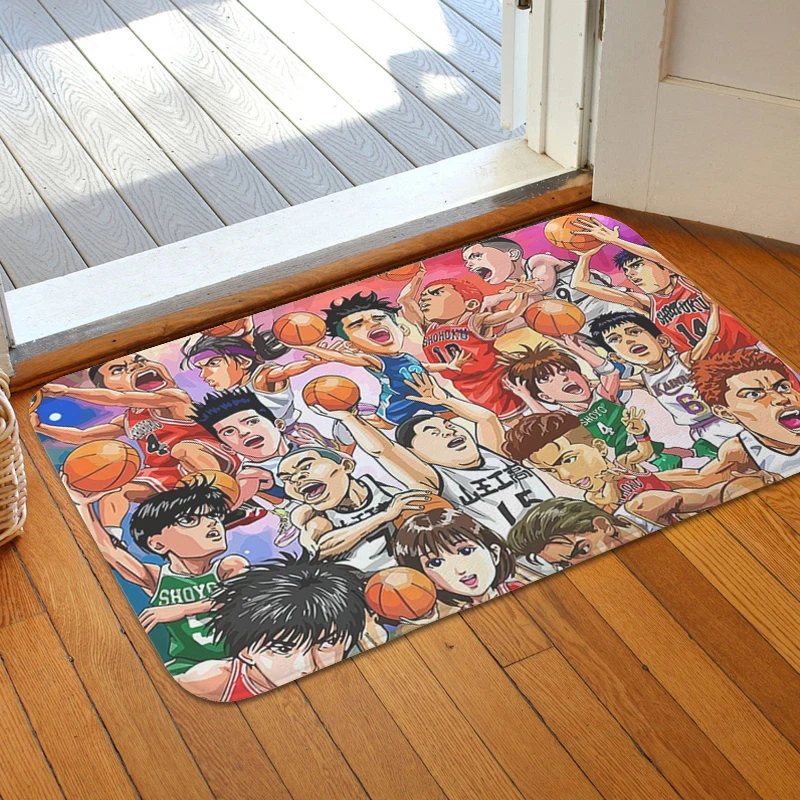 Interior Entrance Mat Anime Slam Dunk Living Room Bedroom Rug Hallway Entrance Door Doormat Balcony Corridor Carpet for Kitchen