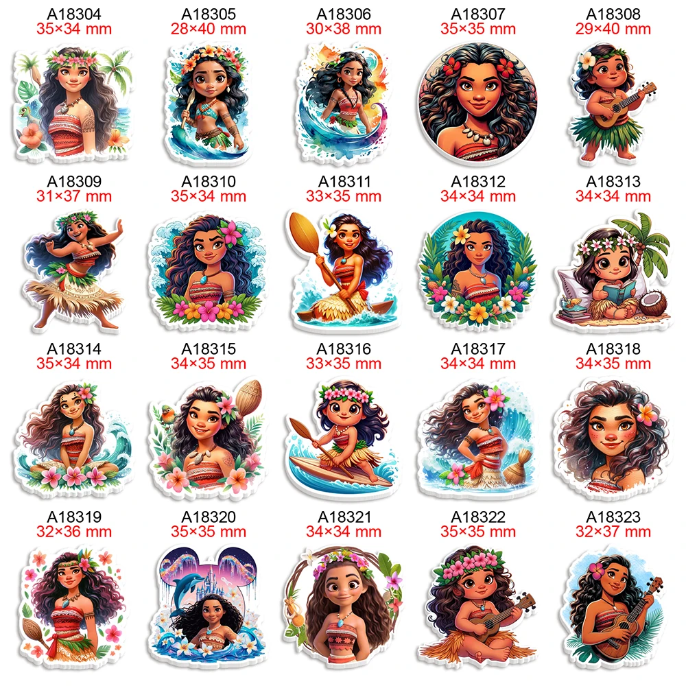 

Disney Moana Princess Printed for Planar Resin 30Pcs/lot Holiday Hairbows DIY Craft Materials Accessories