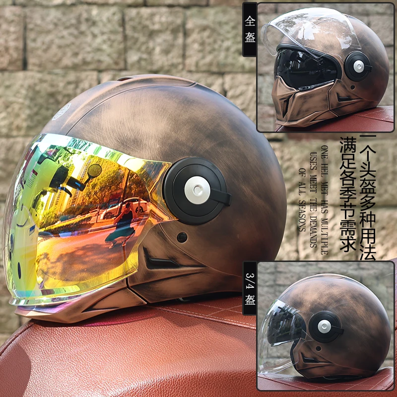 

Street Fighter Combination Helmet Motorcycle Helmet Men's and Women's Four Seasons Full Helmet Dual Mirror Bluetooth Slot