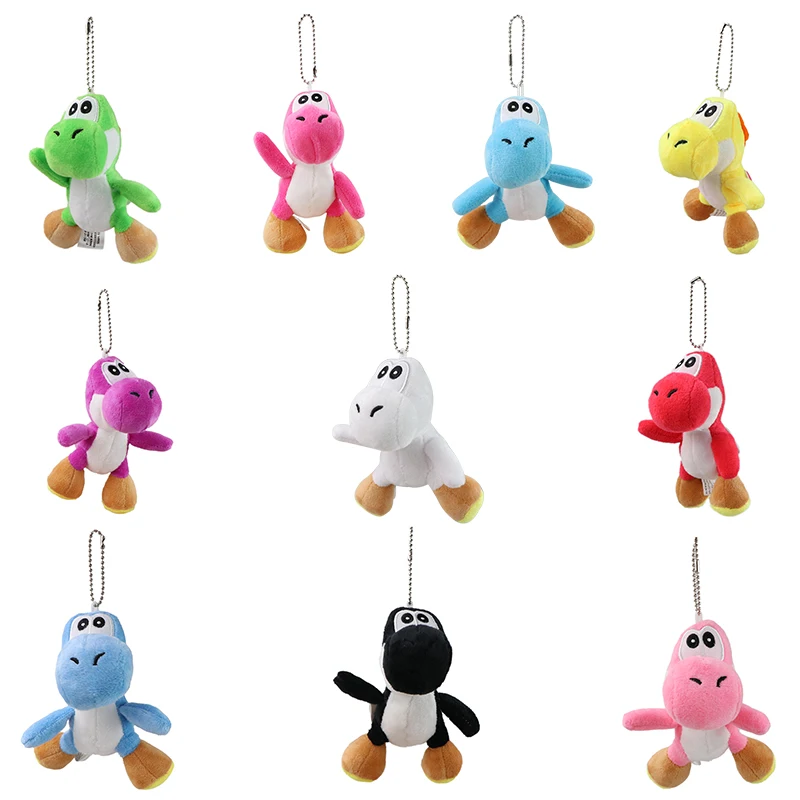 10-18cm Mario Yoshi Dragon Plushie Coloful Yoshi Plush Chain Pendant Doll Soft Stuffed Anime Game Souvenir Collection Toy Gifts