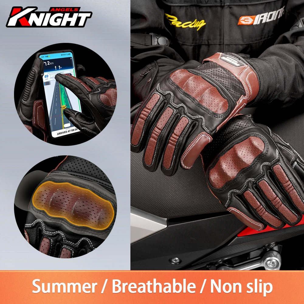

Men's Motorcycle Touch Screen Gloves Motorbike Full Finger Gloves Outdoor Motocross Non-slip Riding Gloves Breathable M-2XL