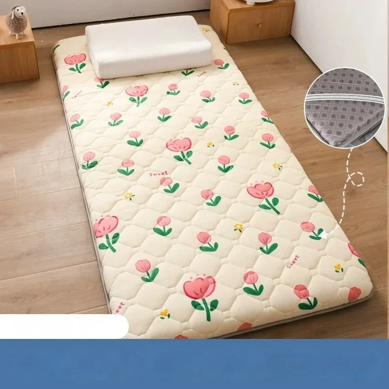 Folding Mattress Pad - Soft Floor Sleeping Mat for Home Use, Futon Cushion, Ideal for Student Dormitories and Rental Properties