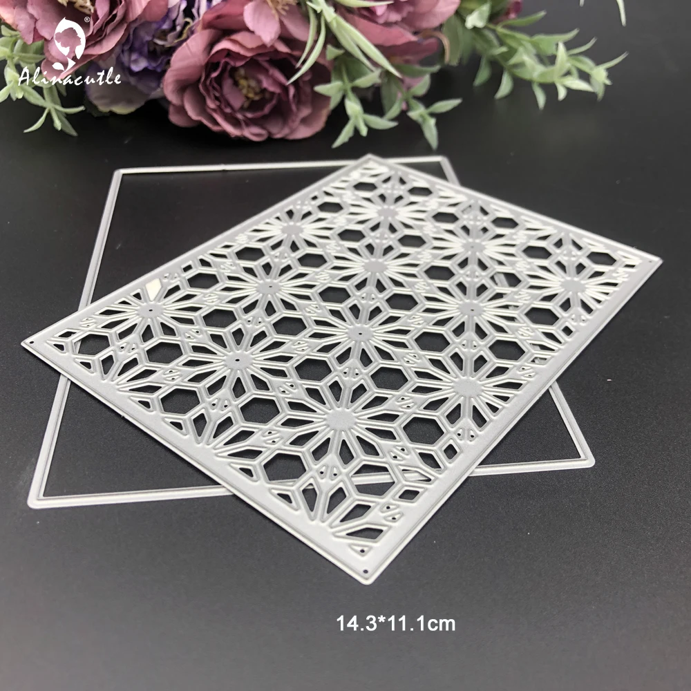 Alinacutle Flower Rectangle Cover Plate Metal Cutting Die Cut Scrapbooking Paper Craft Album Handmade Card Template Dies Cutting