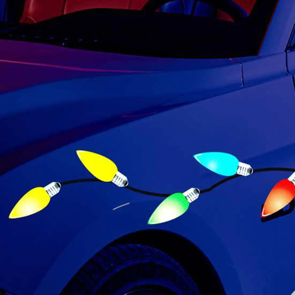 

1 set Magnetic Bulb Stickers Reflective Car Garage Door Decor Christmas Lights Exterior Weatherproof For Metal Surfaces Vehicles