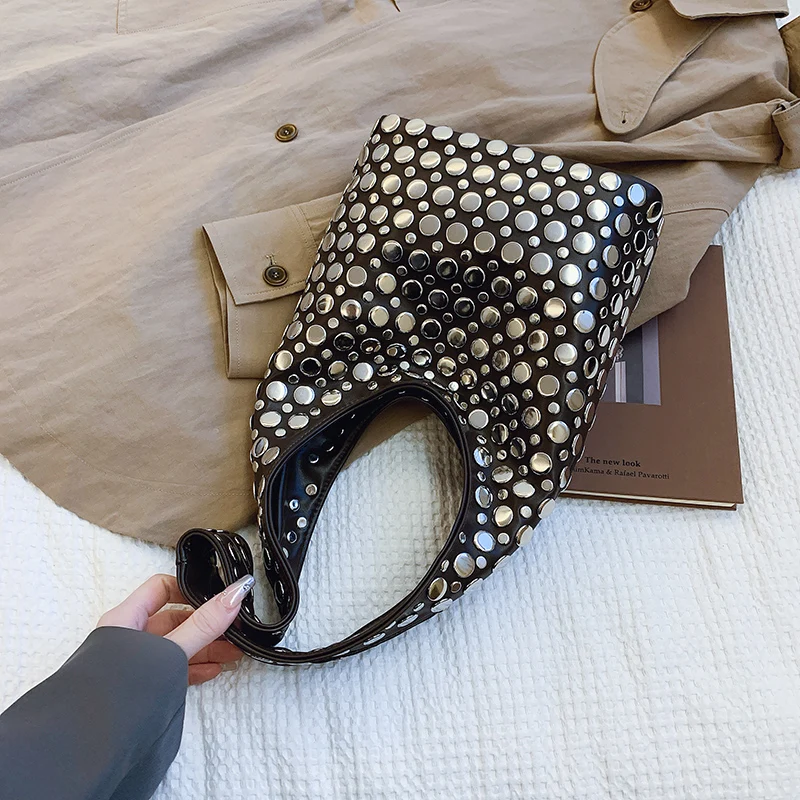 Designer Geometrische Umhängetasche Für Frauen Top Marke Handtasche Luxus Glänzende Niet Handgemachte Abend Clutch Tasche Mode Party Geldbörse – Detail 4