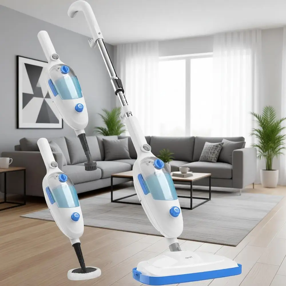 

Steam Mop or Floor Cleaning, 10-in-1 Multi-Purpose Handheld Steamer Cleaner, Detachable for Vinyl, Laminate, Carpet, Tile, Hard