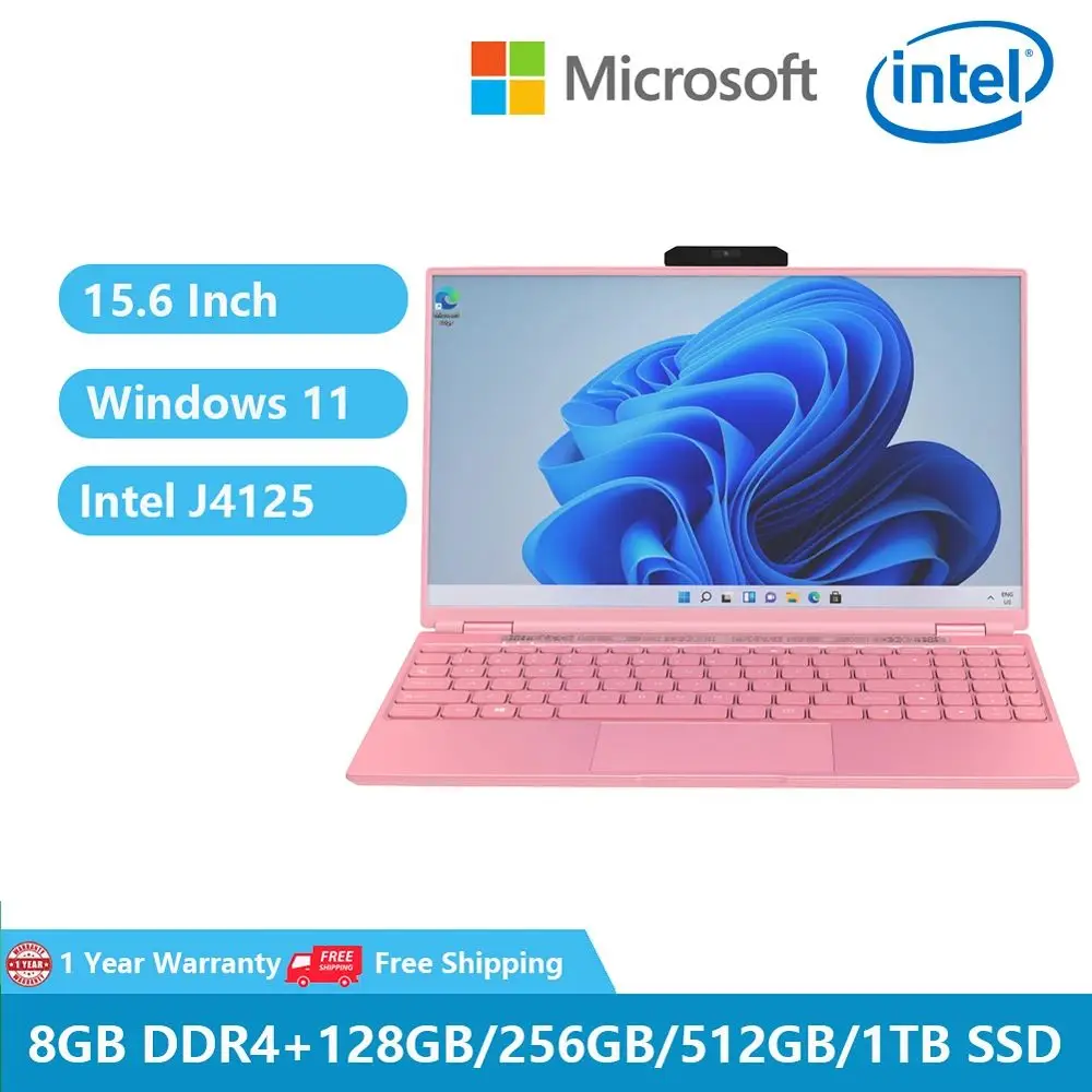 2023 Ultrathin office Laptops Portable Notebooks Computer PC Windows 11 15.6 inch Intel Celeron N5105 16GB DDR4 1TB Hider Camera