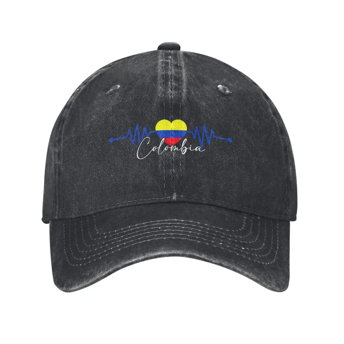 Colombia Heritage Roots Colombian Heartbeat Flag Baseball Caps Vintage Distressed Washed Snapback Hat for Men Women Caps Hat