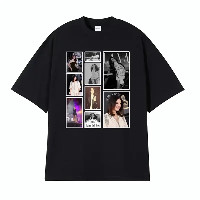 Singer Lana Del Rey 2024 Graphics T-shirt Music Rock Retro Ultraviolence T-shirts Men Women's Fashion Hip Hop T Shirt Streetwear