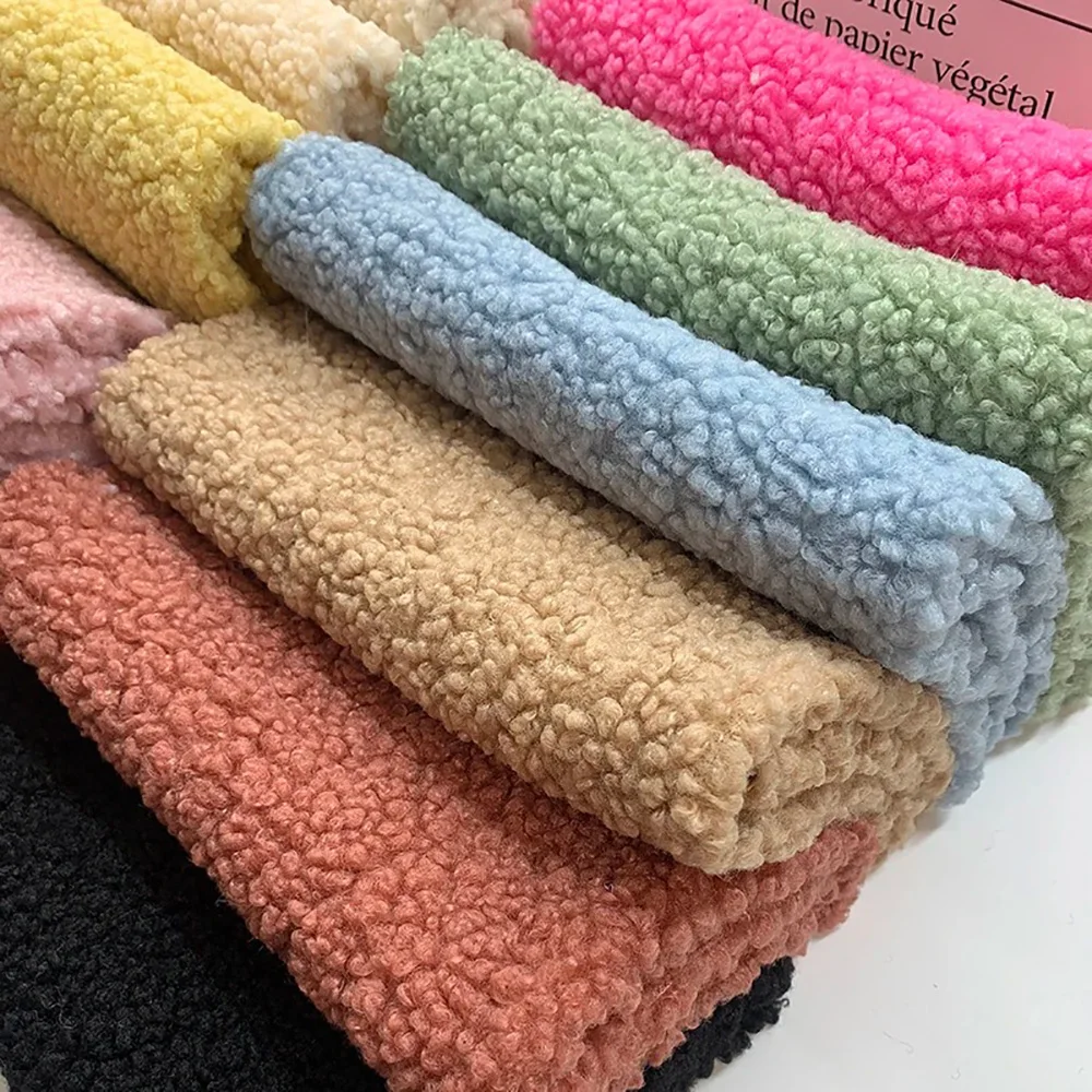 160cmx100cm Thicken Warmth Faux Lamb Wool Fabric Coral Fleece Plush Doll Slight Elasticity Sewing Lining Coat Apparels Accessory