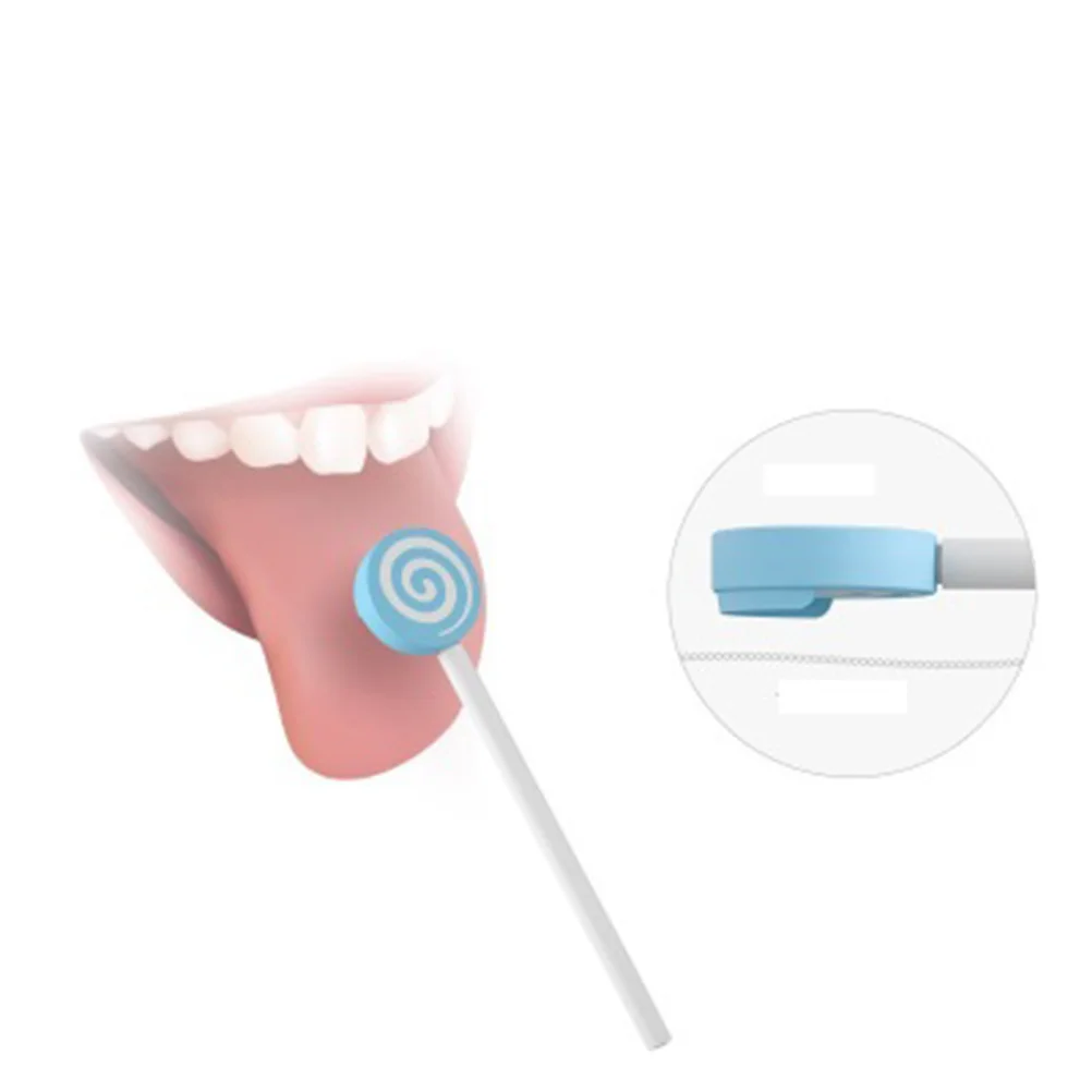 2 szt. Środek do czyszczenia języka dla dzieci w kształcie lizaka skrobaki do języka narzędzie do jamy ustnej (losowy wzór) skrobak do języka dla dzieci
