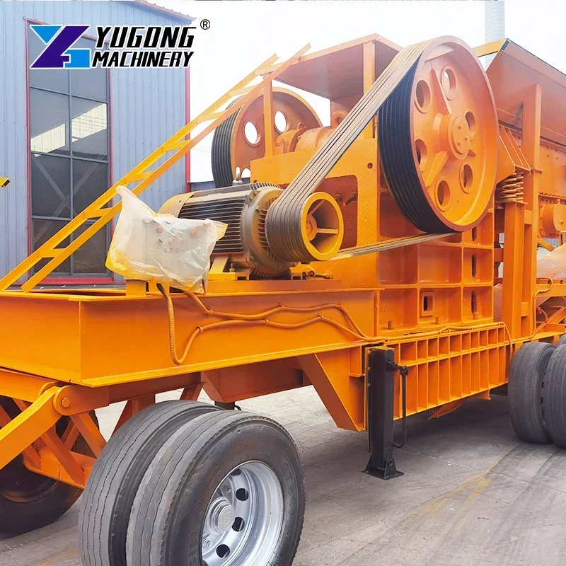 Good Quality Concrete Rock Mobile Stone Mobile Gravel Crushing Machine Wheel Mobile Crushing Station