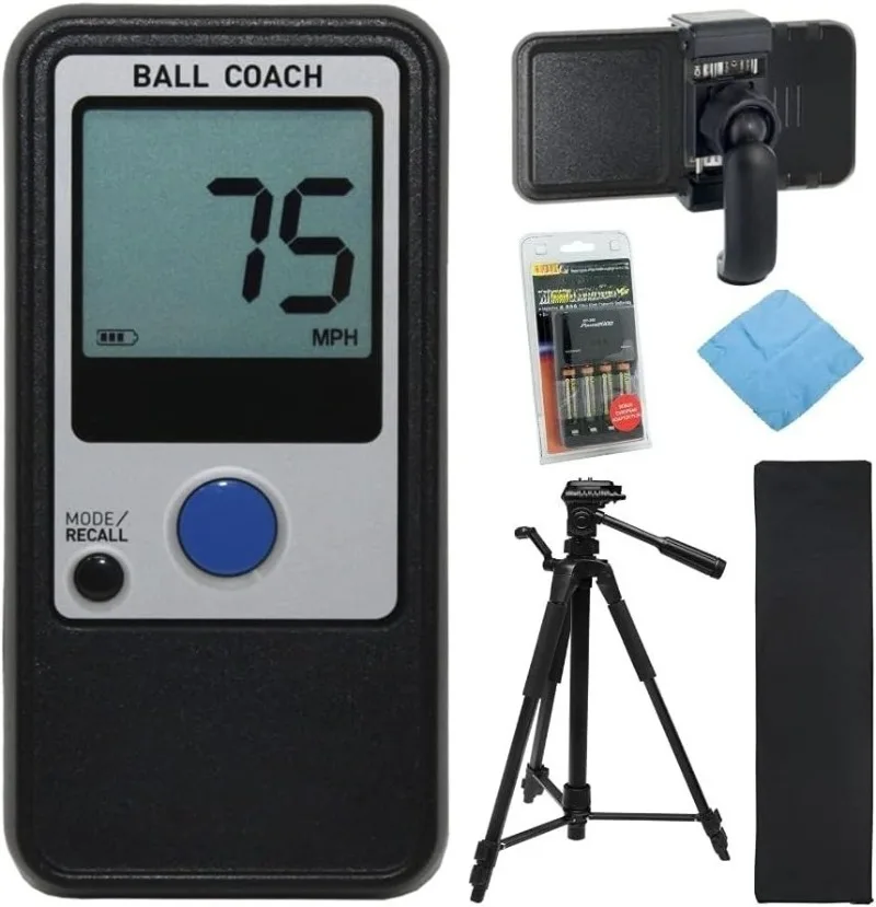 

Ball Coach/Pro-Level Speed Training Tool and Radar Gun Bundle with 360-Degree Rotating Tripod Mount and Tripod Stan
