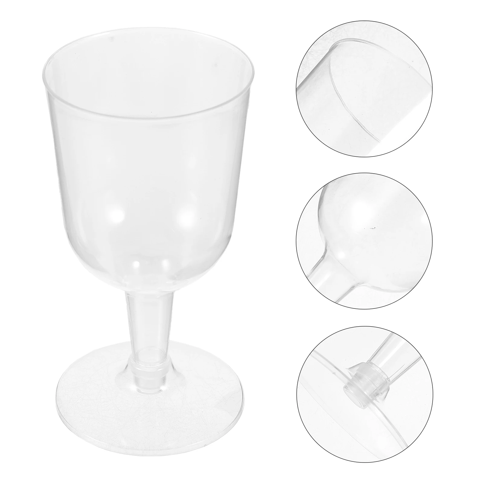 

20pcs Goblets Clear Reusable Plastic Cups for Party Drinks Coffee Red Wines Cocktails Footed Ice Cream Cups Simple Design