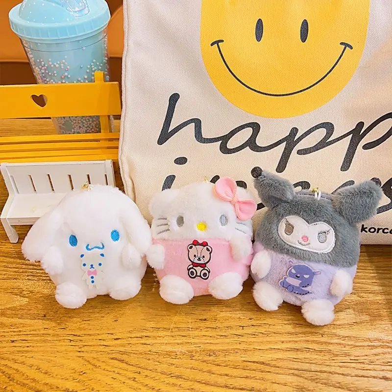 Kawaii Kuromi بلدي ميلودي مرحبا كيتي PomPomPurin سينامورول سانريو الأطفال أفخم تغيير محفظة ألعاب من نسيج مخملي مفتاح سلسلة هدية للأطفال