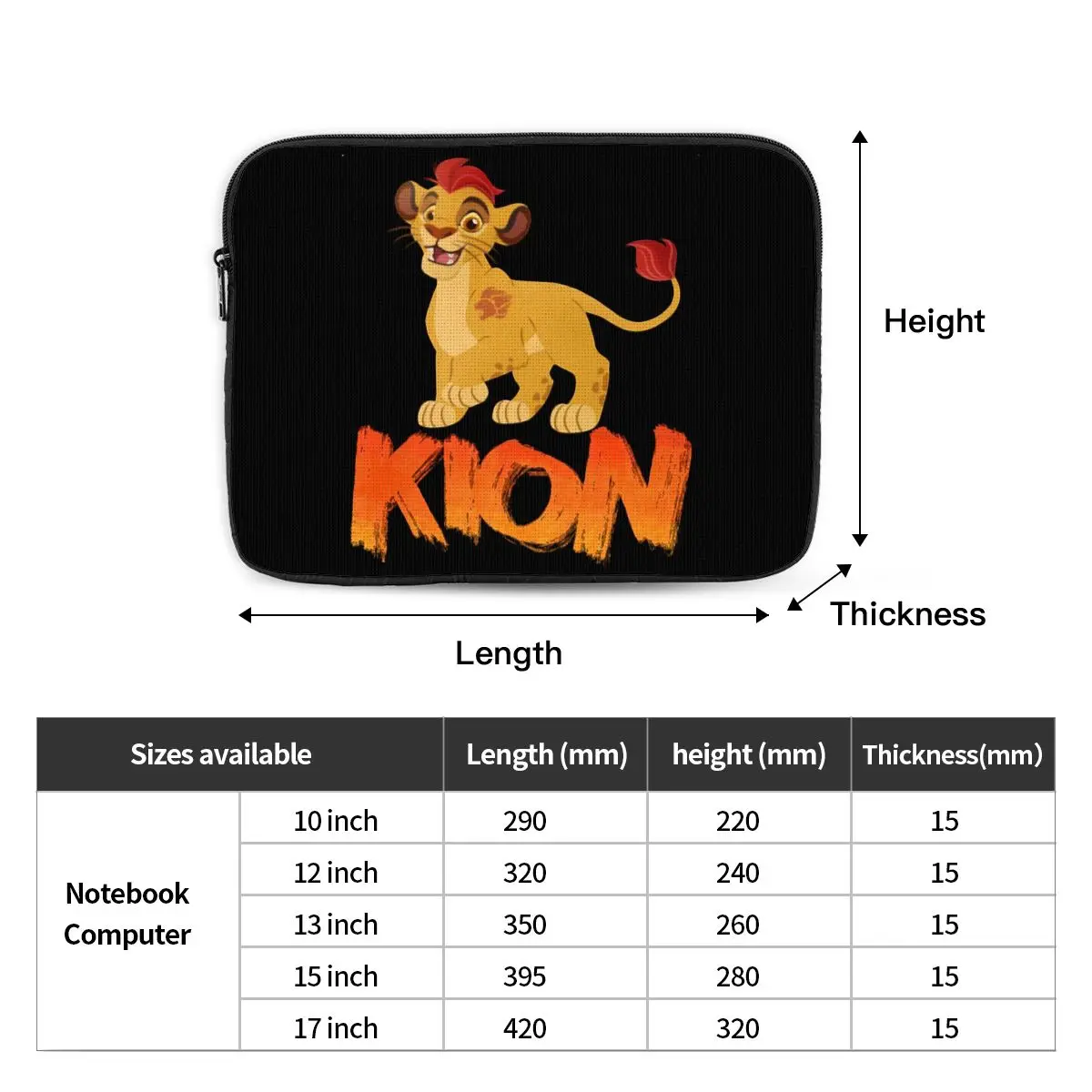 Lion Guard-Kio Notebook Laptop Bag Case Pouch Notebook Sleeve Cover Bag Tablet Shockproof Case Bag