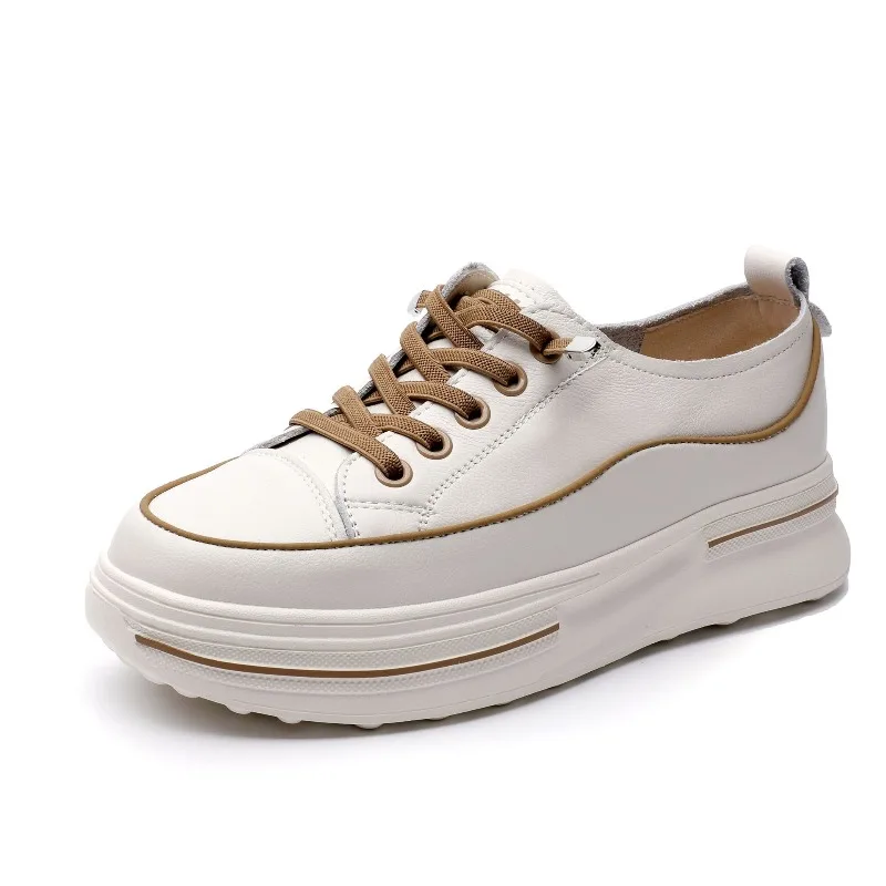 

4cm Genuine Leather Comfy Leisure Loafer Woman Retro Oxfords Big Size Ethnic Vulcanize Ergonomic Autumn Soft Flats Shoes