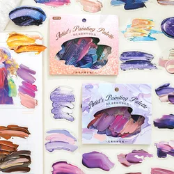 Mr. Paper, 30pcs, Oil Painting Color Palette Theme Sticker Pack, Scrapbook Notebook Diary Decoration Gift Bag Sealed Stickers