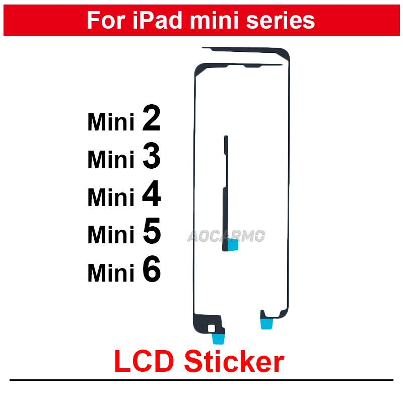 Do iPada Mini Series 2 3 4 5 mini3 mini4 Przednia samoprzylepna naklejka na wyświetlacz LCD Taśma klejąca Zamiennik A1490 A1600 A1550 A2125