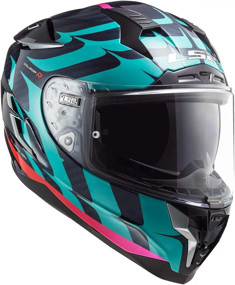 

Helmets Challenger Carbon Flames Helmet (Blue Carbon Blue Red - X-Small)