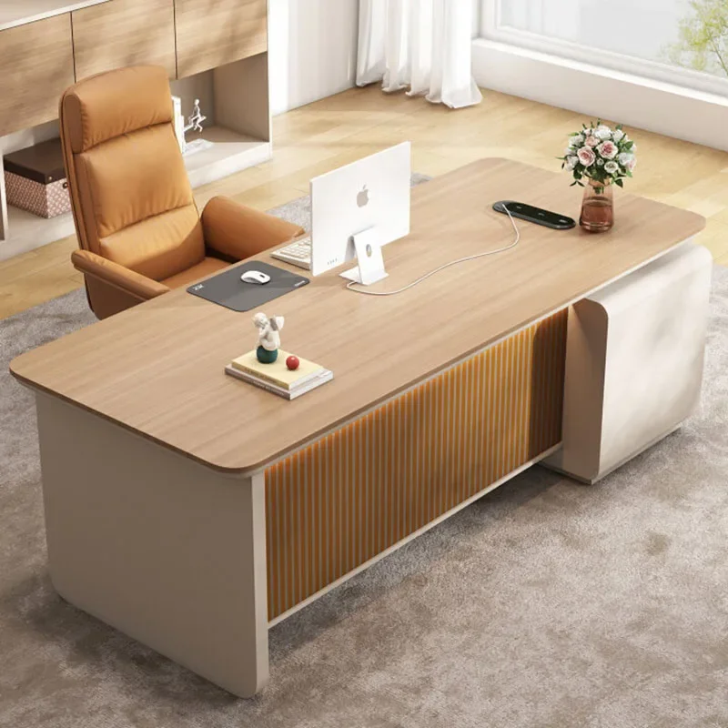 Aesthetic Wooden Office Desk Modern Standing Executive Computer Office Desk Decoration Display Meuble Bureau Salon Furniture