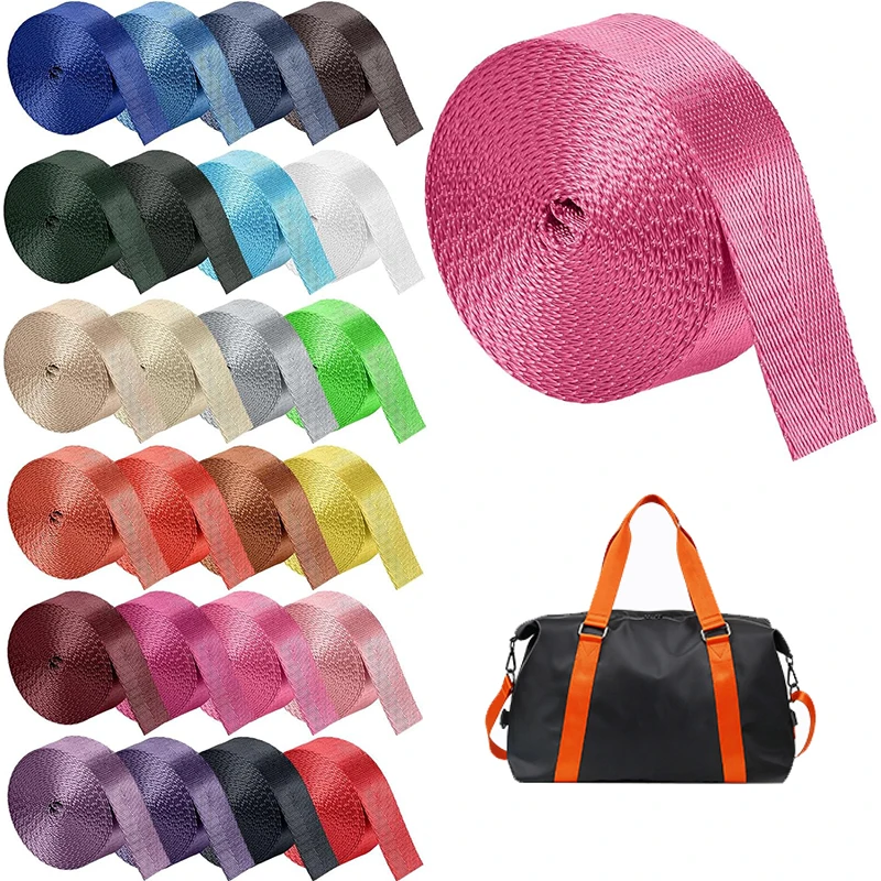 

20Meters 20-50mm Nylon Webbing Tape Colored Ribbons Strap Car Seat Belt Sling Webbings Decoration Ribbon Sewing Bais Accessories