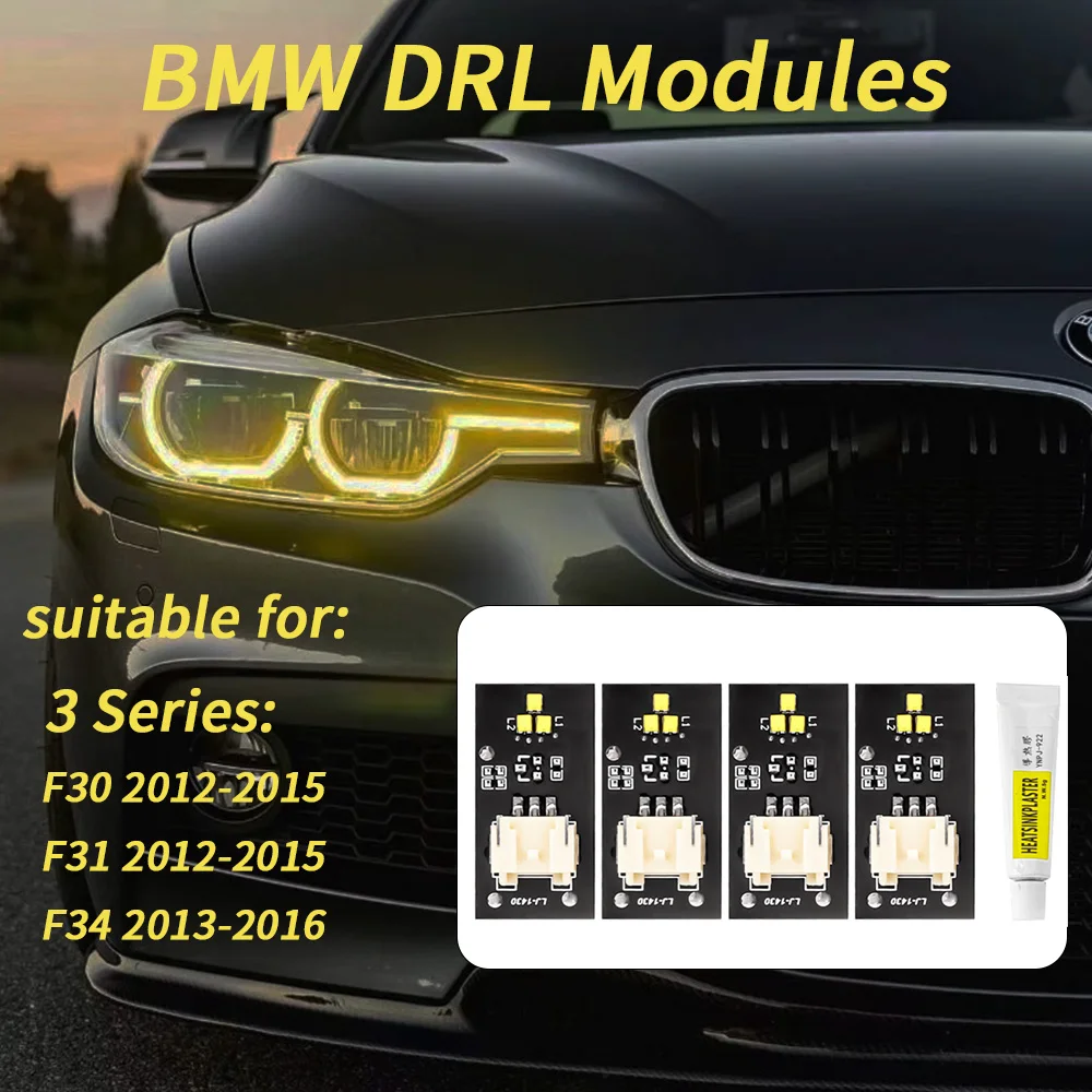 

Car LED DRL Modules Board for BMW 3 Series F30 F31 F34 2012-2016 CSL Canbus Daytime Running Light Lemon Yellow Gold Amber