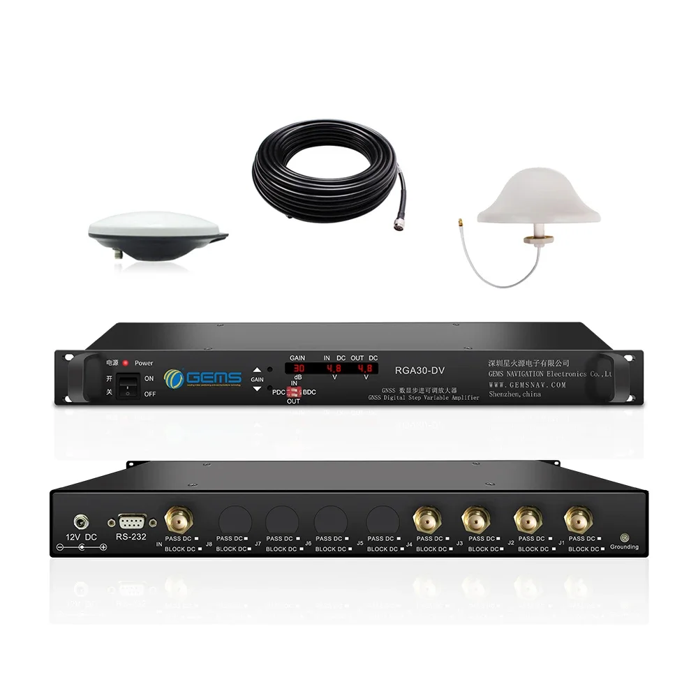 4 Way Rackmout Digital Gain Adjustable GPS and GNSS Repeater kit  GNSSRK-M-RDV4