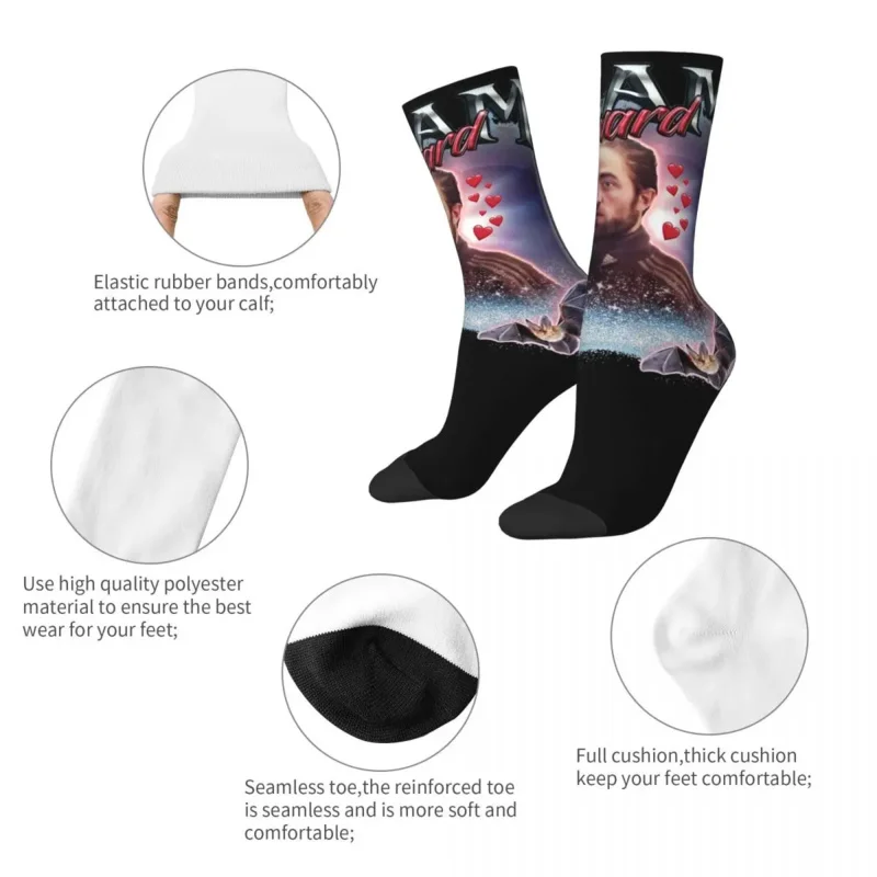 Fashion Team Edward Twilight Cursed Fan Collage Football Socks Polyester Long Socks for Unisex Sweat Absorbing