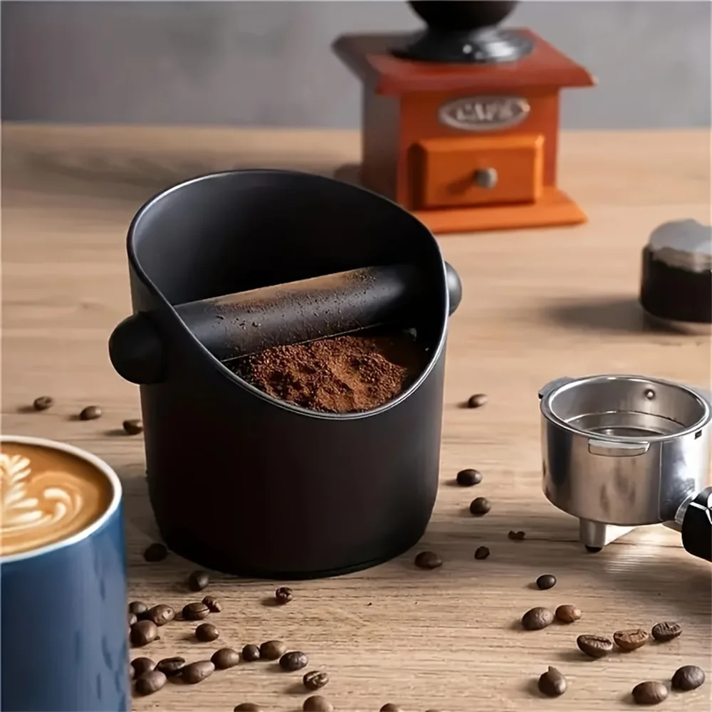 Non-slip Coffee Knock Box Detachable Knock Rod Shockproof Espresso Waste Bucket Coffee Grounds Storage Container