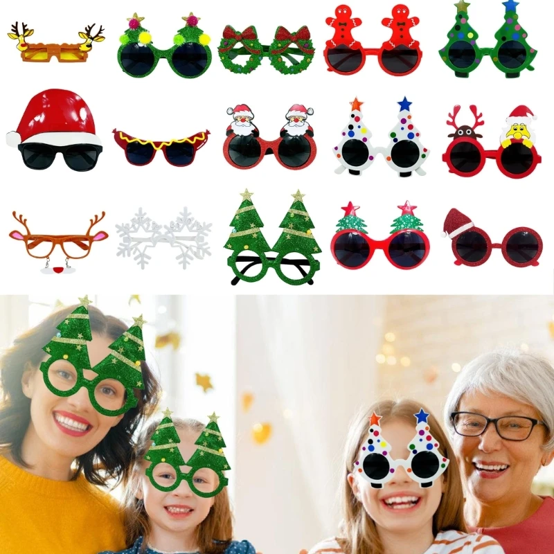 Lunettes noël amusantes, 22 Styles, accessoires Costumes fête vacances, monture lunettes, accessoires pour