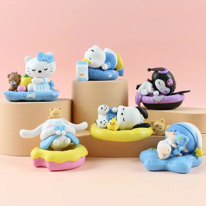 Figurka Sanrio Seria Sleep Kulomie Melody KT Cat Tide Play Blind Box Zabawka Automat