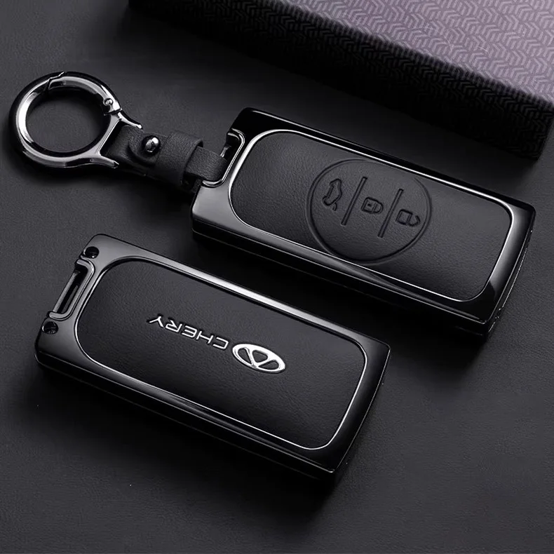 Zinklegierung Autoschlüssel-Hülle für Chery Tiggo 5X Sport Schlüsselanhänger Fernbedienungsabdeckung Gehäuse Ringhalter Zubehör – Detail 3