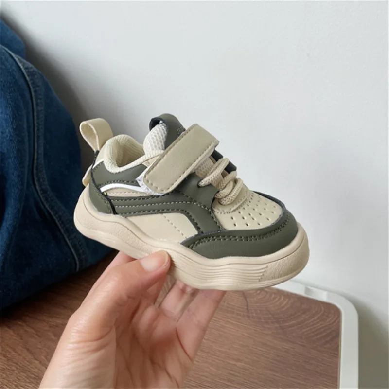 2023 New Autumn Baby Shoes Leather Toddler Kids Casual Shoes Soft Sole Outdoor Tennis Fashion Little Boys Sneakers 15-25