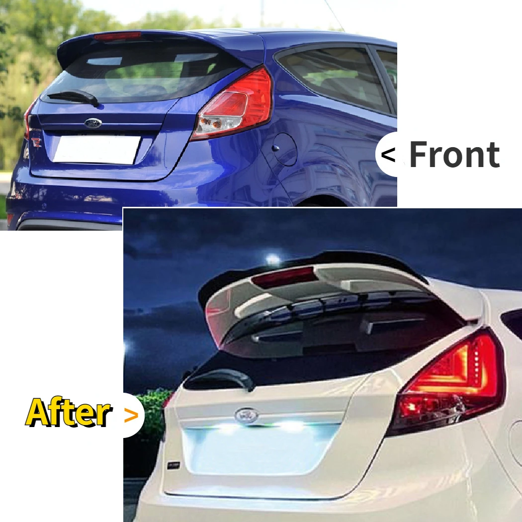 For Ford Fiesta ST-LINE MK7 2008-2012 ABS Spoiler Cap Maxton Style Rear Wing Add-on Rear Lip Spoiler Body Kit Accessories Tuning