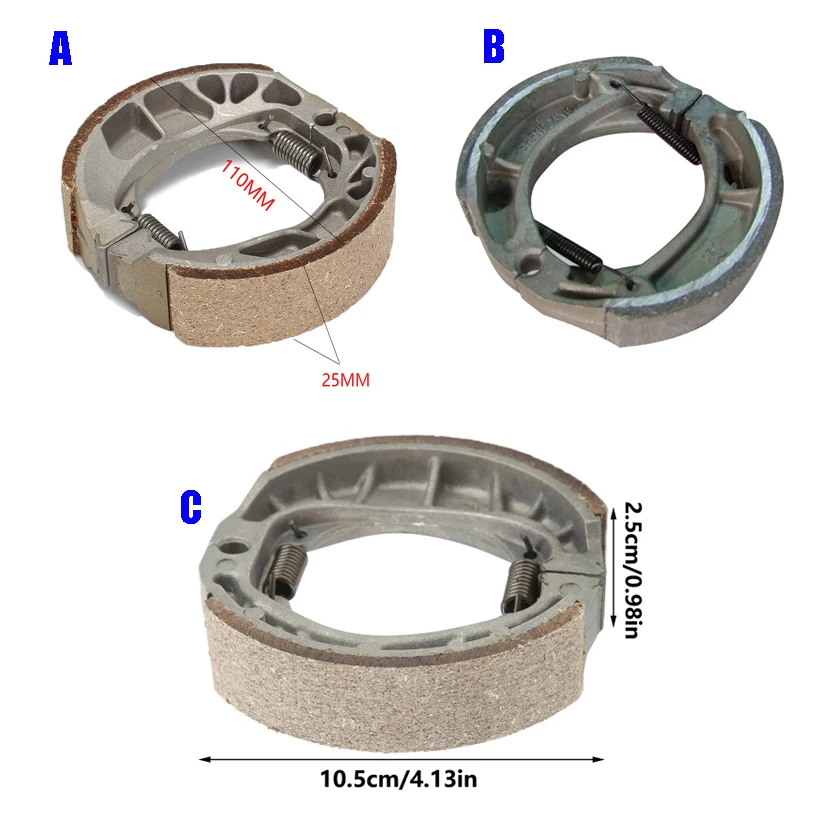 Motorcycle Drum Brake Shoes for Honda Lifan Jialing Kymco Loncin Haojin Dayun C100 GY6125 JH70 C70 CG125 DY100 110mm Brake Pads