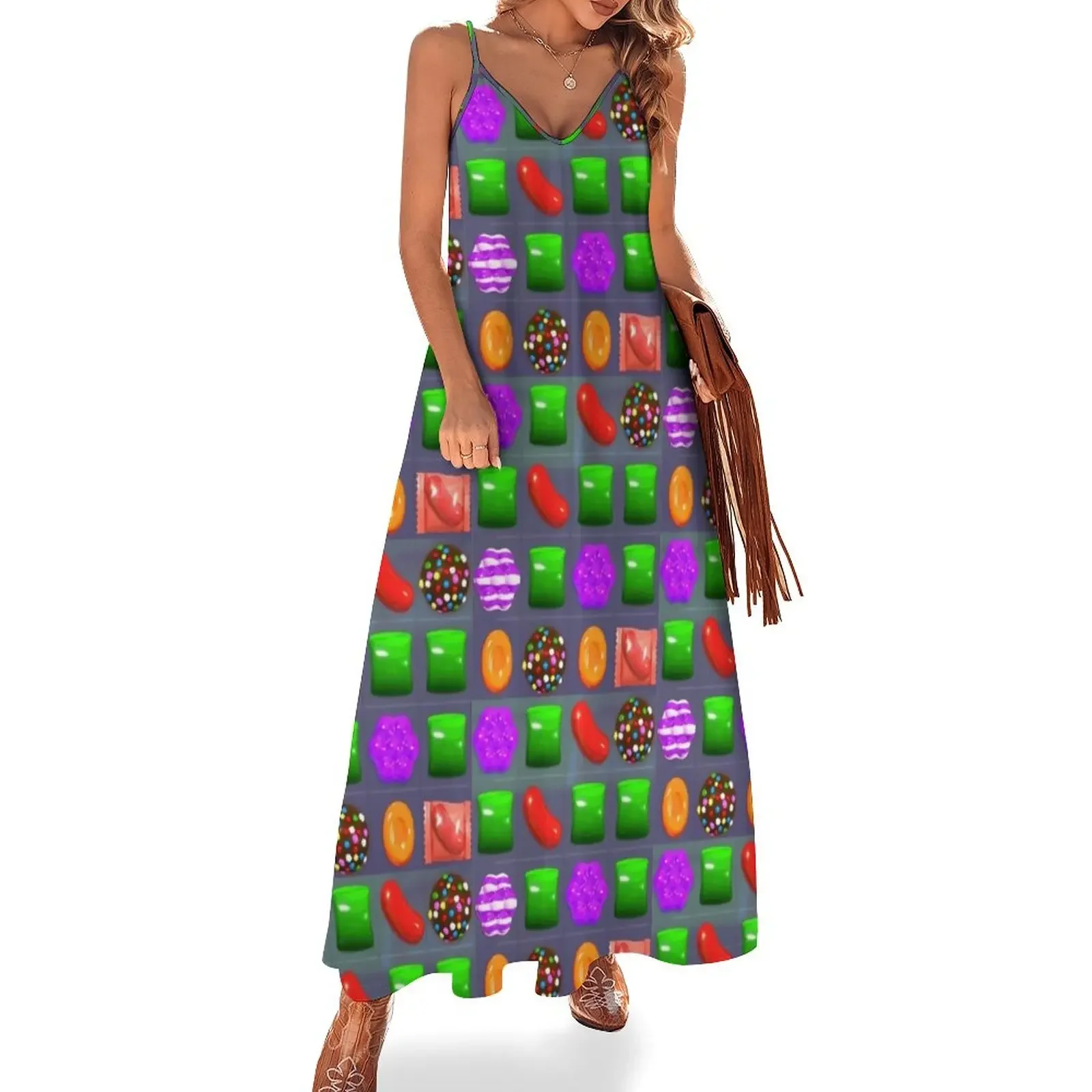 

Candy Combo Candy Crush Sleeveless Dress dress for women Female dress women's luxury party