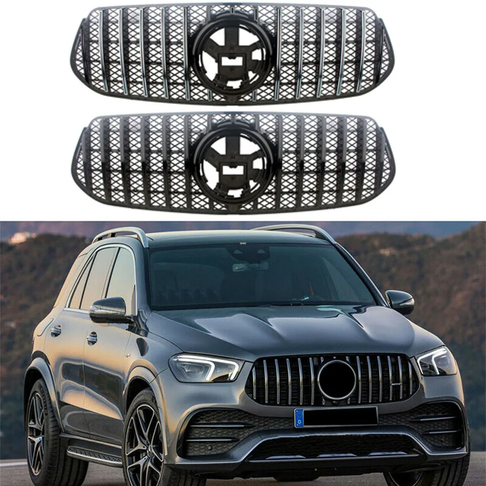 

Car Front Racing Billet Bumper Mesh Grill Bar Vent Upper Cover For Mercedes-Benz W167 GLE-Class 2020 2021 With Net Deluxe