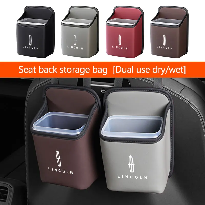

For Lincoln Car Seat Back Hanging Storage Box Built-in Bucket Sundry Boxter Mondeo MKC MKZ MKX MKT Aviator Navigator