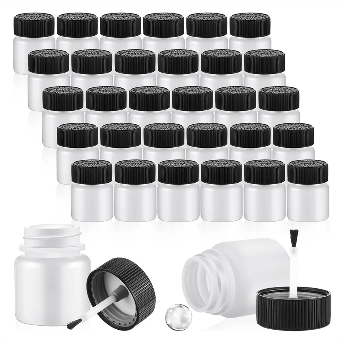 A75K 60pcs Touch Up Paint Bottles Empty Touch Up Paint Containers Reusable Small Paint Bottles for Repairing Chips Scratches