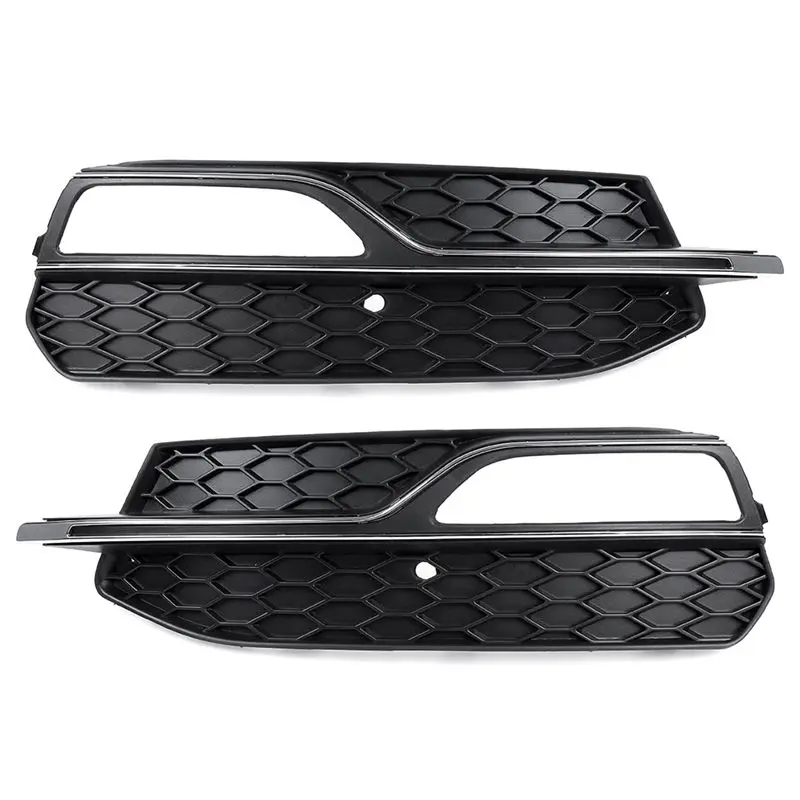 Car Front Lower Fog Light Grill Cover Fog Lamp Grille Frame For S3 A3 S-Line 2013-2017 8V3807682L 8V3807682G-N30R