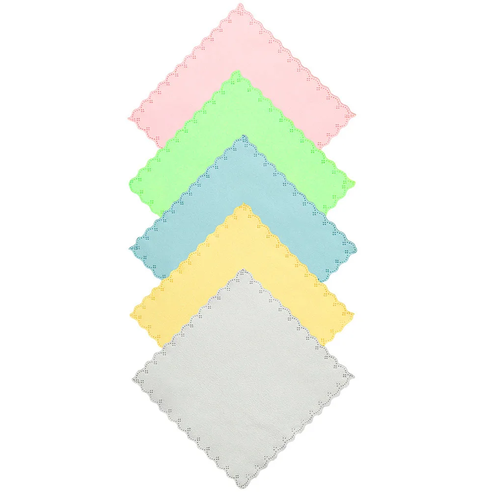 

5 Pcs Polishing Cloth Cleaning Cloths Double-sided Velvet Material Guitar Cleaner