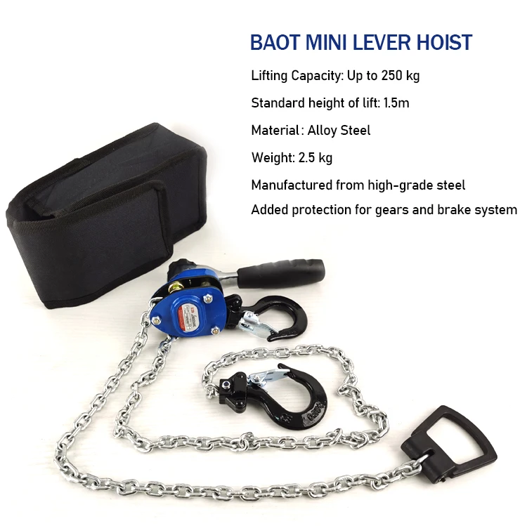 New 250KG Mini Lever Hoist Aluminum Body Portable Hand Chain Block DIY Home Repair Retail Narrow Space Working - view 6