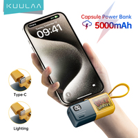 KUULAA Mini Power Bank 5000mAh PowerBank With Type-C Cable Fast Charging For iPhone Batterie Externe Portable Charger For Xiaomi